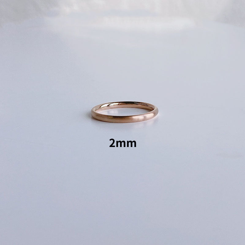Titanium Steel Ring 18K Gold Plated Geometric Band Jewelry Women Elegant Minimalist Design Electroplated Finish