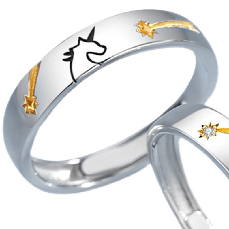 Couple Adjustable Copper Rings For Long Distance Lovers Matching Korean Style Trendy Promise Ring For Couples Forever