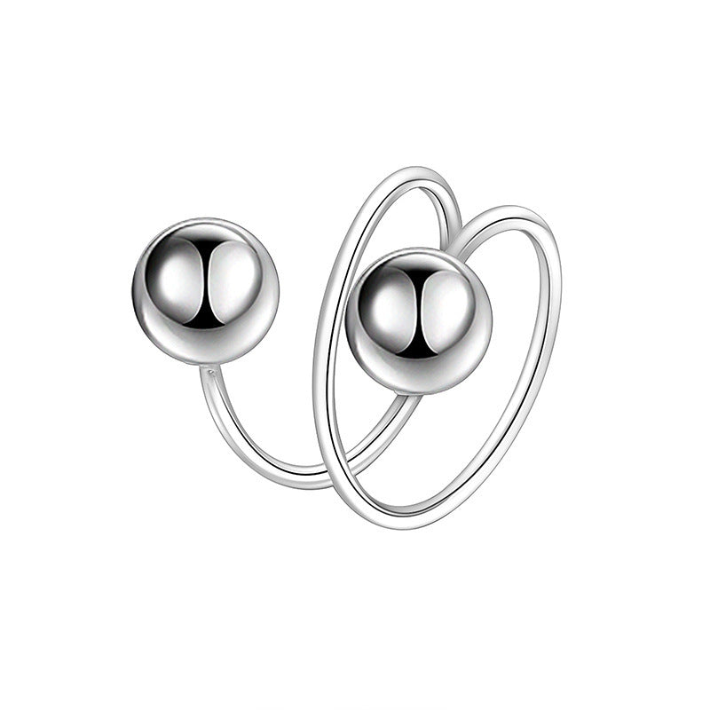 Unisex Geometric Alloy Ring Electroplated Ball Ring Street Punk Look Fashion Jewelry Statement Accessory For Wear