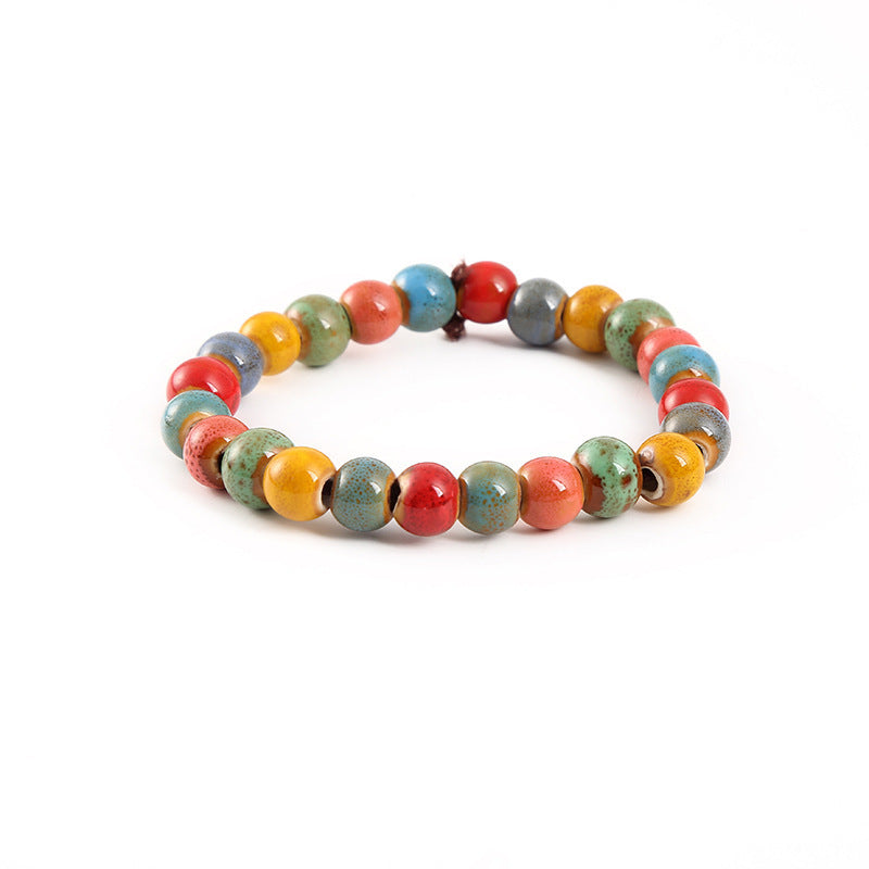 Unisex Glass Bracelet Water Drop Bead Plum Blossom Design