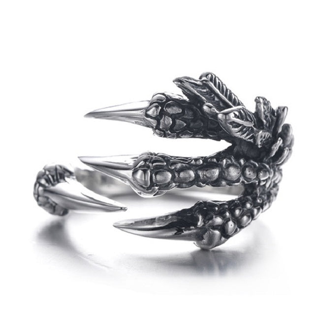 Womens Fashion Rings Set Retro Punkish Gothic Snake Dragon Animal Design Adjustable Alloy Rings Silver Jewelry