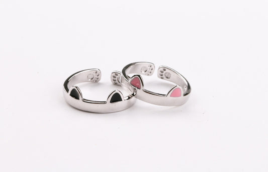 Couple Rings Cute Cat Ear Rings For Women And Men Matching Promise Rings Anniversary Fashion Jewelry Gift Gold