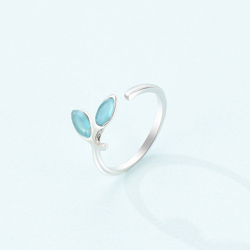 Leaf Ring Simple Alloy Ring For Women Girls Fashion Jewelry Elegant Temperament Ring Advertising Leaves Leaves