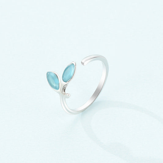 Leaf Ring Simple Alloy Ring For Women Girls Fashion Jewelry Elegant Temperament Ring Advertising Leaves Leaves