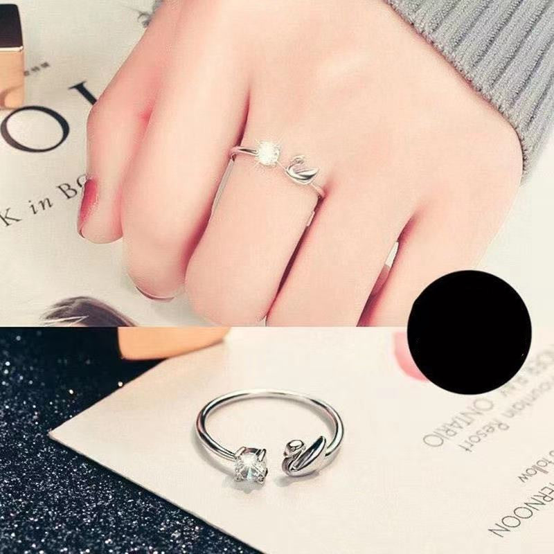 Women's Open Ring With Hollow Heart Design And Geometric Electroplated Alloy Adjustable Statement Ring Perfect