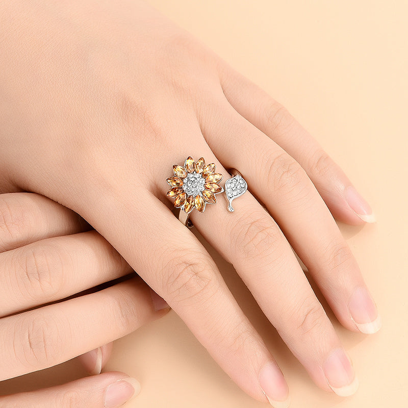 Crystal Geometric Ring For Women Gold Alloy Jewelry Elegant Everyday And Special Occasion Sparkle Everyday Gem