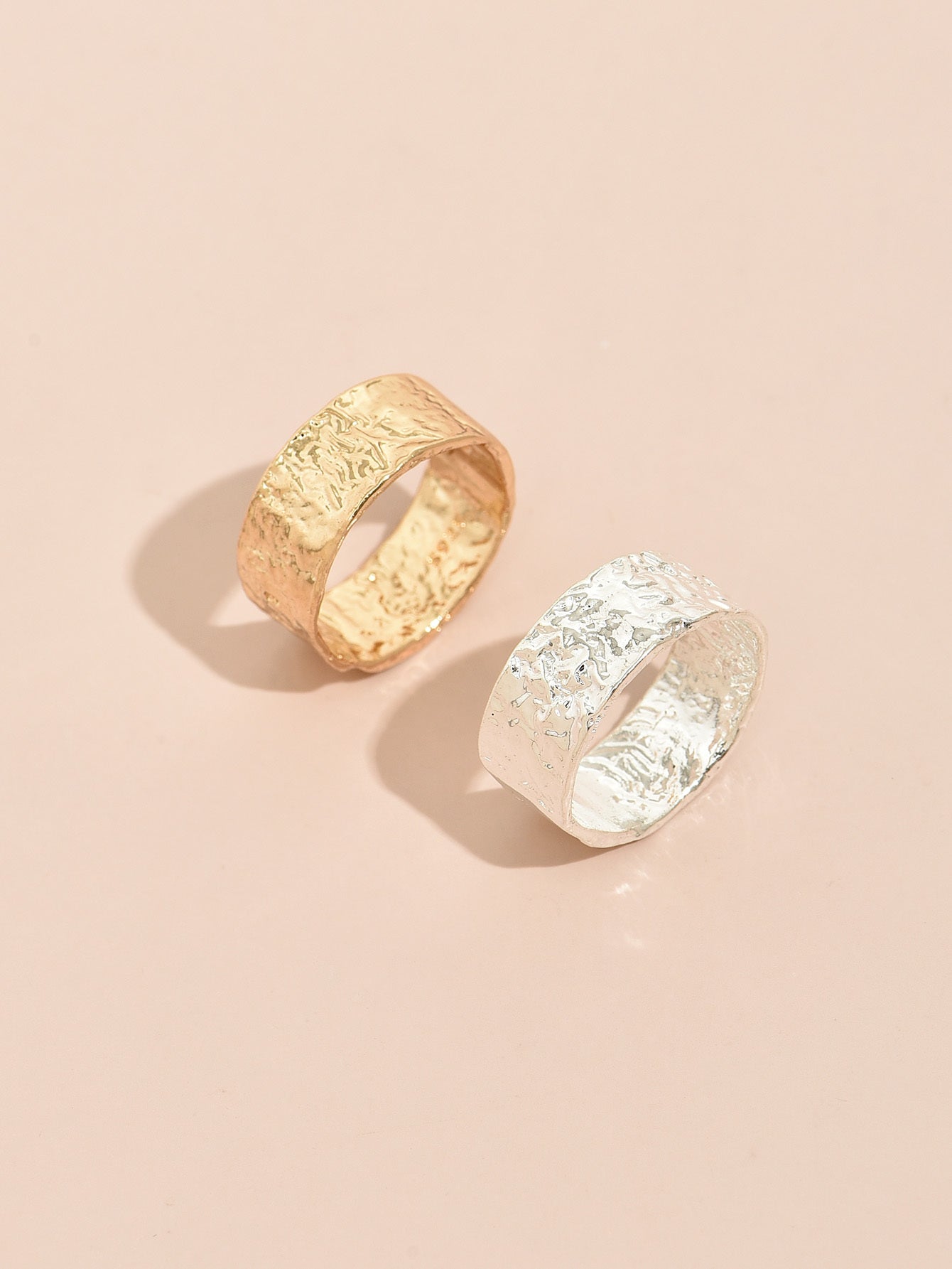 Womens Flower Ring Set Gold And Silver Electroplated Rings Floral Design Alloy Fashion Jewelry Elegant Look For Her