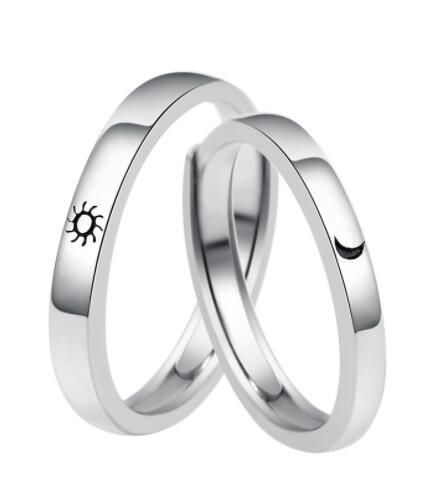 Matching Sun And Moon Couple Rings Copper Promise Rings For Couples His And Hers Celestial Jewelry Set Romantic