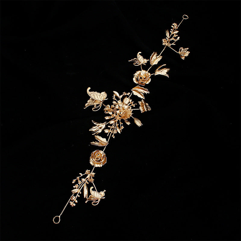 Womens Crown Headband Retro Hair Hoop Electroplated Alloy Gold Tone Bridal Wedding Prom Party Head Accessories