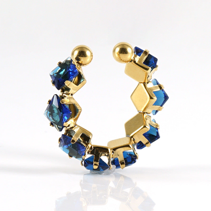 Stainless Steel Diamond Ring For Women Special Interest Design Elegant Jewellery With Brilliant White Diamonds