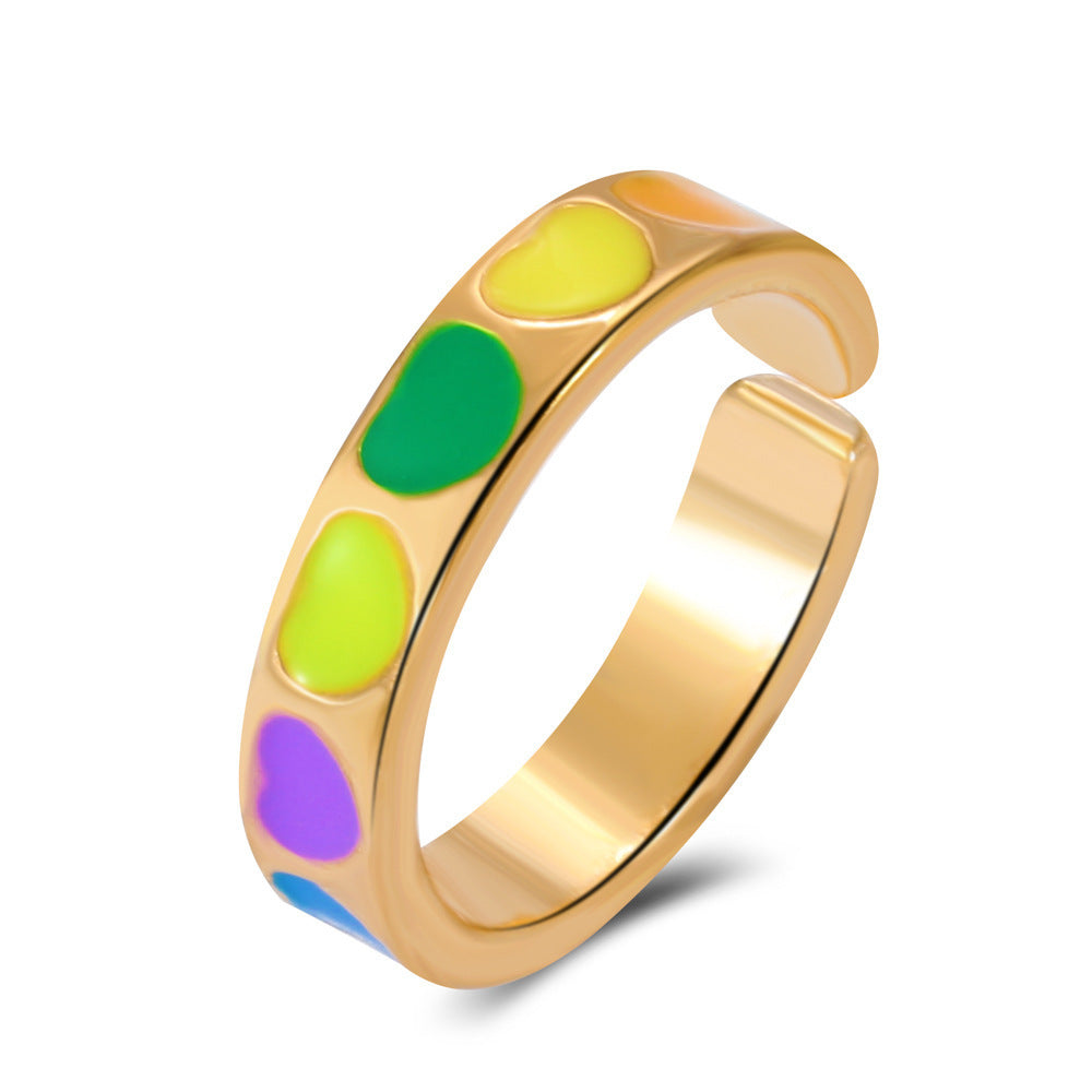 Geometric Alloy Ring For Women Heart Design Electroplated Gold And Silver Finish Fashion Jewelry Everyday Chic