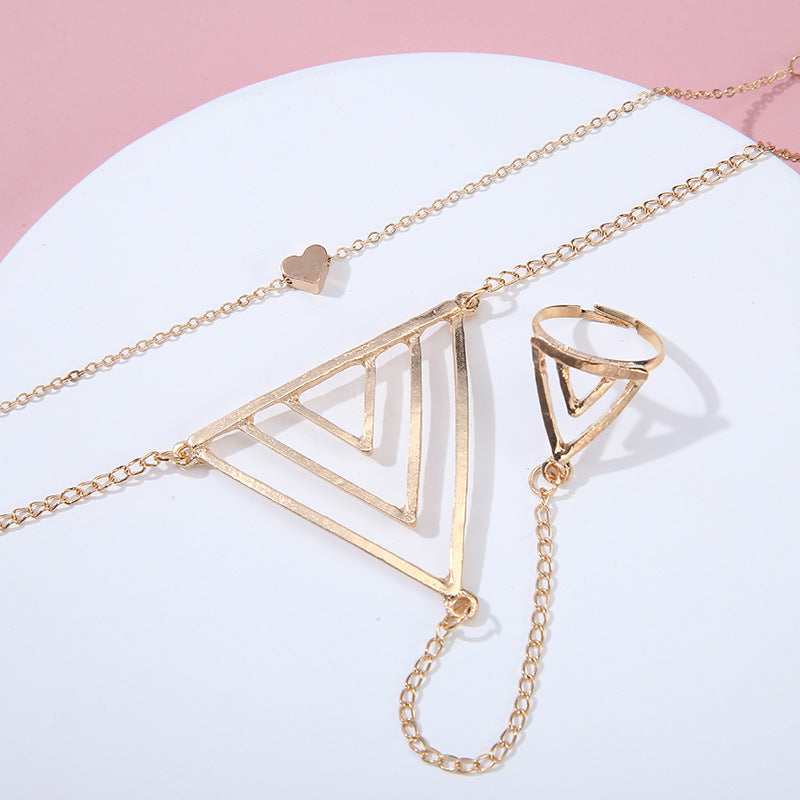 Womens Multilayer Geometric Alloy Bracelet Electroplated European Fashion Jewelry Individually Packed Bracelet