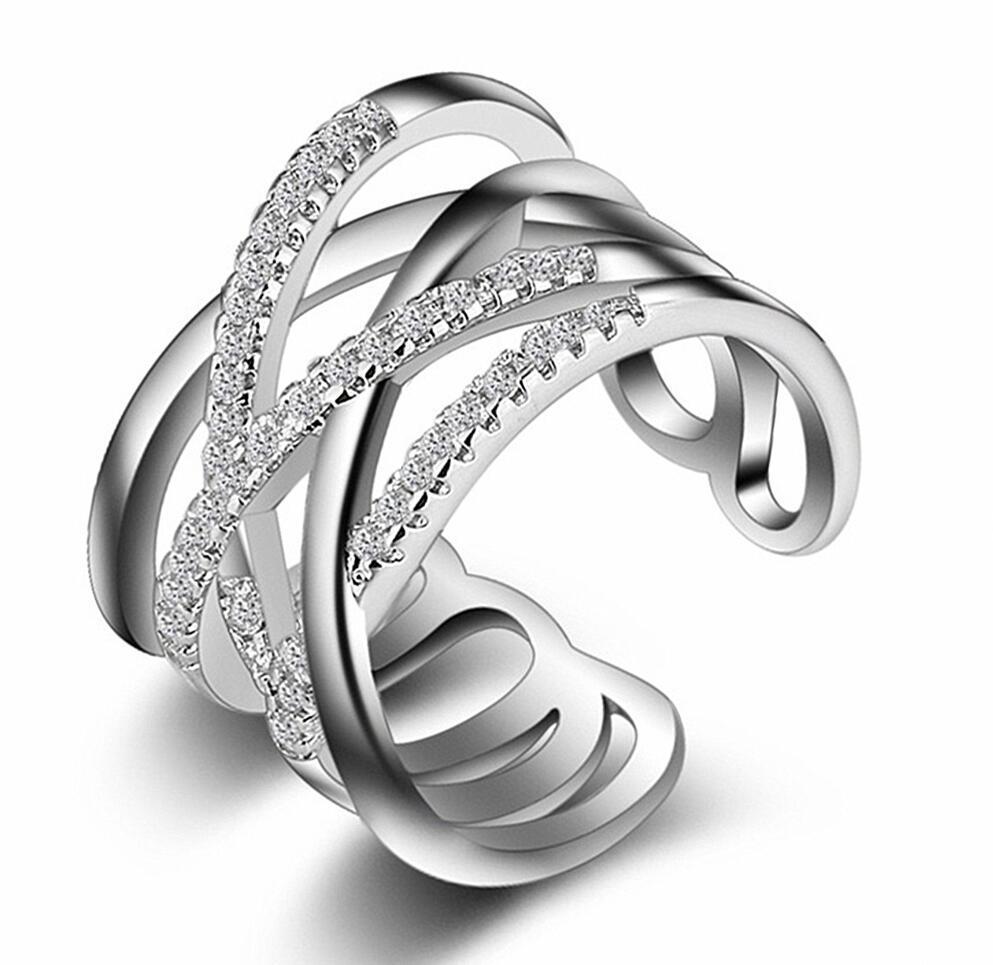 Womens Bold Statement Ring Geometric Retro Inspired Copper Electroplated Diamond Accent Jewelry Elegant Daywear