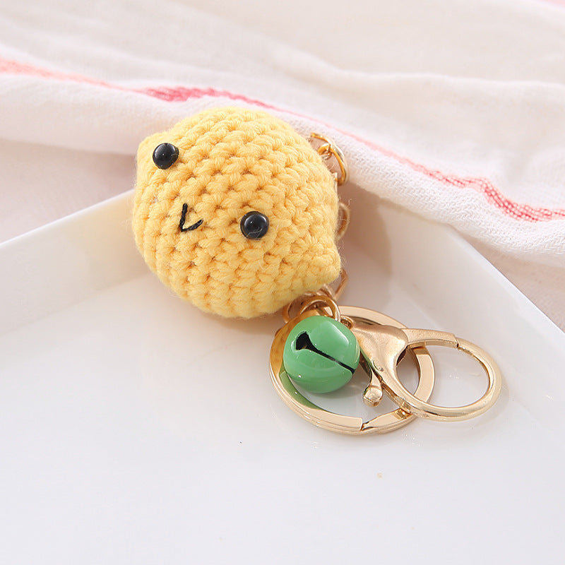 Fruit Keychain Cute Creative Key Chain With Plastic Design Fun Accessory For Keys Bags Peach Pendant Wool Ball
