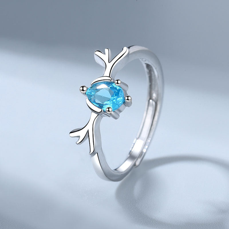 Couple Rings Adjustable Zircon Inlaid Copper Ring Set Geometric Electroplated Matching Rings For Christmas And