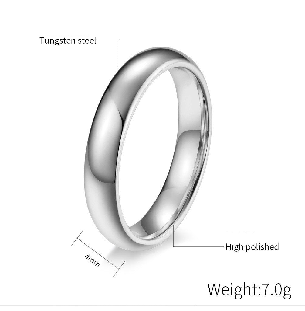 Tungsten Carbide Ring Simple Glossy Anti Scratch Comfort Fit Unisex Wedding Engagement Ring Durable Finish Daily Use