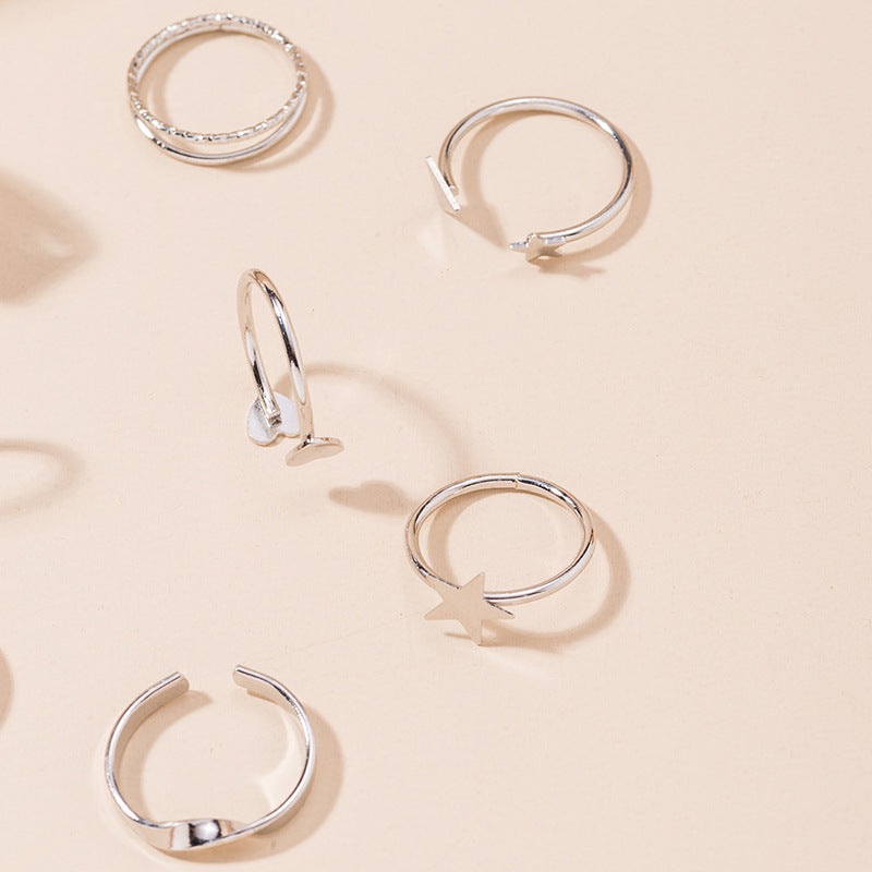 Womens Gold Plated Ring Geometric Metal Fashion Ring Electroplated Alloy Jewelry European American Design Gift Festival