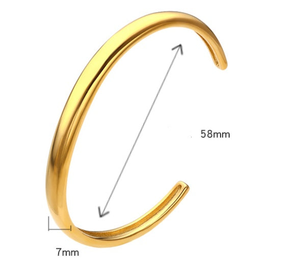 Womens Stainless Steel Bracelet Trendy Irregular Wave Buckle Gold Tone Bangle Jewelry Gift Idea Elegant Everyday Wear