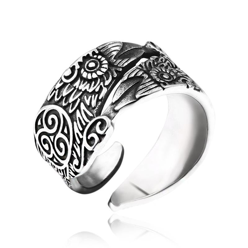 Mens Stainless Steel Ring Vintage Geometric Design Durable Fashion Jewelry European American Inspired Statement Piece