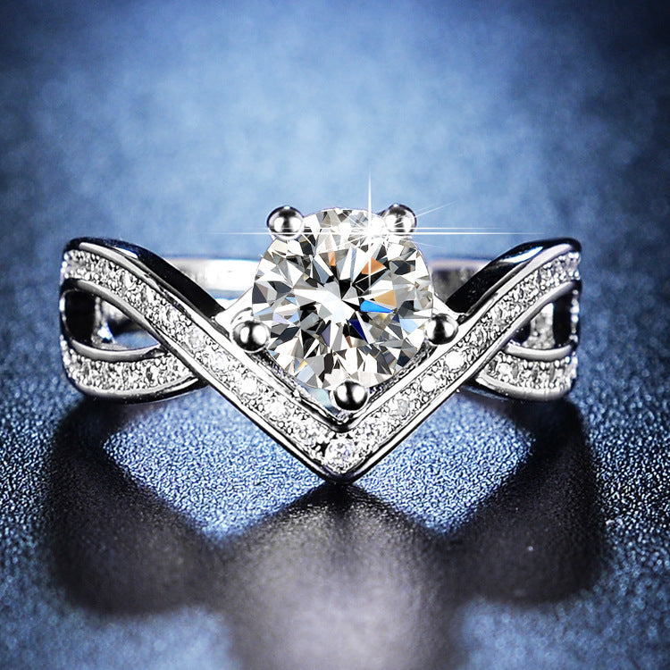 Gold Plated Crown Ring With Artificial Gems Adjustable Gift