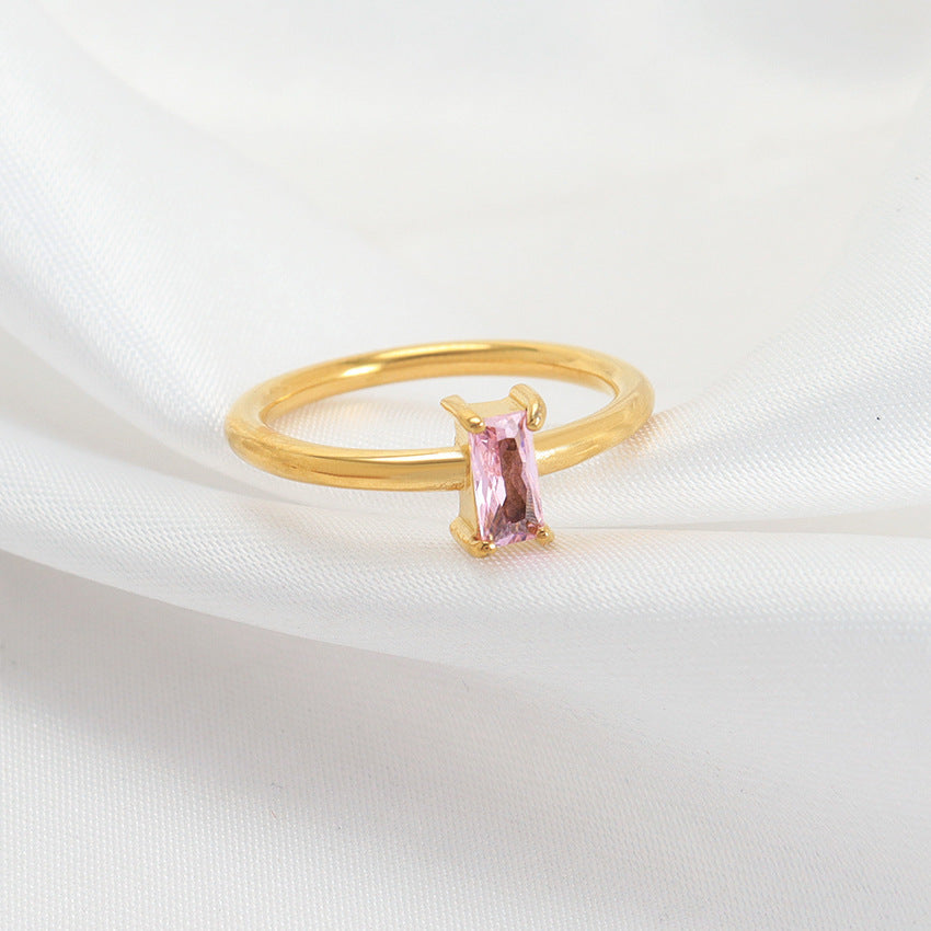 Heart Ring For Women With Zircon Stone Gold Stainless Steel Geometric Ring Fantasy Jewelry Gift For Her Promise Ring