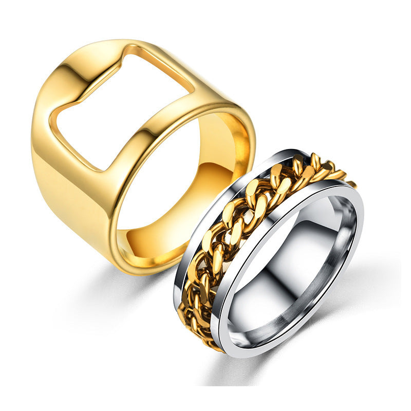 Bottle Opener Ring Stainless Steel Crown Style Unisex Jewelry Beer Cap Remover Party Accessory Great Gift Idea