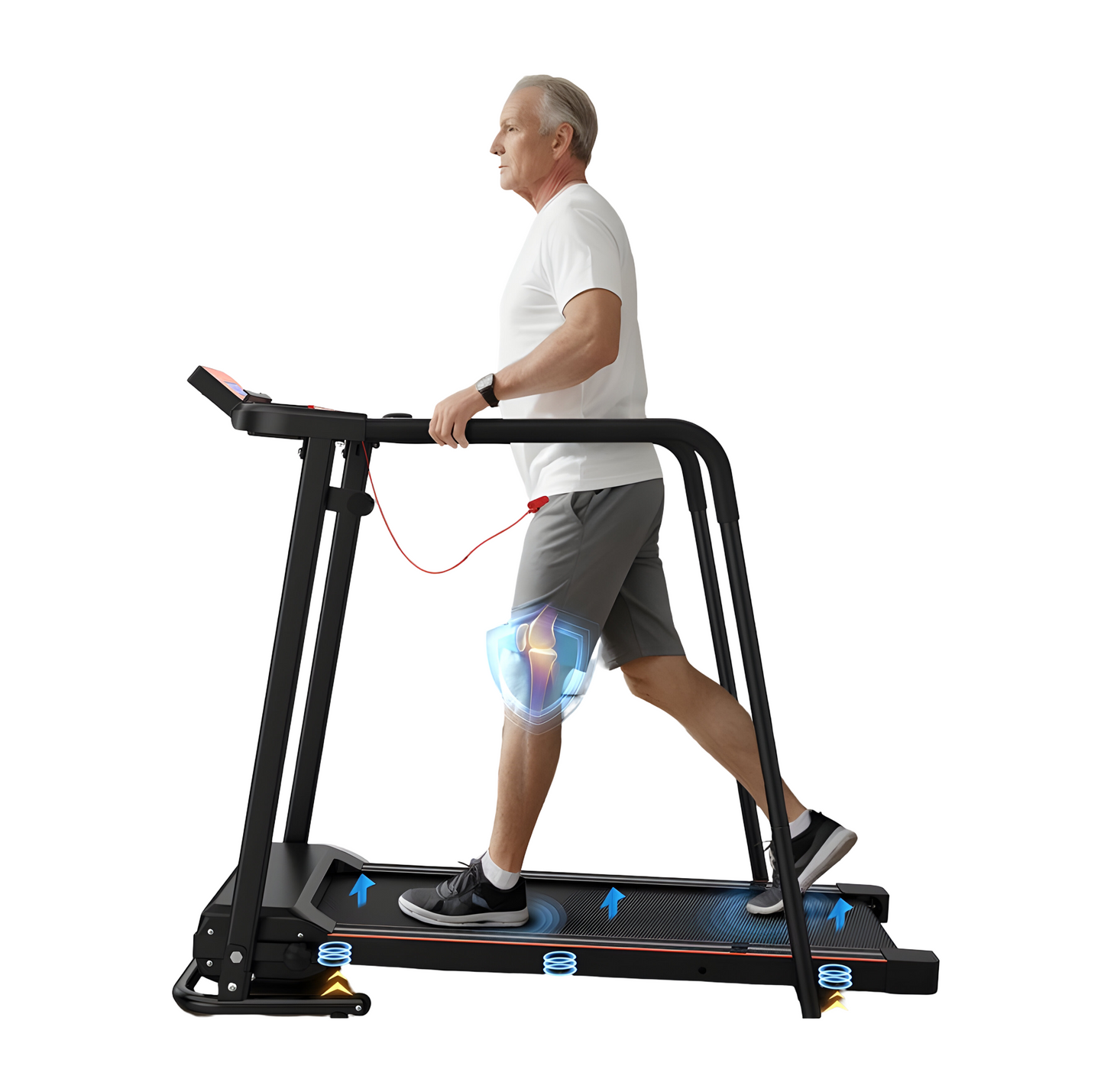 Folding Treadmill Electric Running Machine Under Desk Walking Pad 0.5-6.0HP Home Office Fitness Treadmill with Remote Control and LED Display
