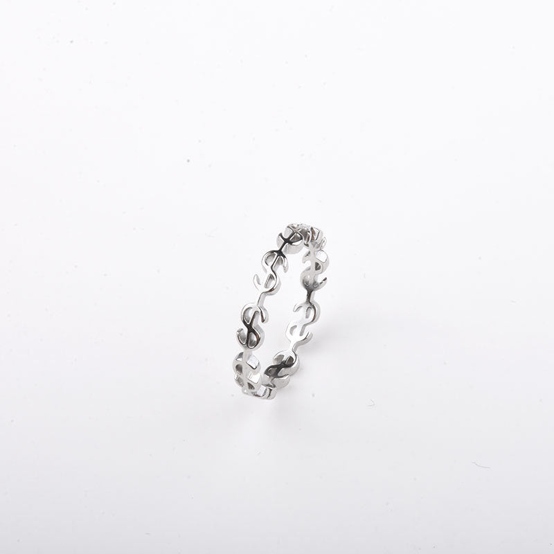 Simple Titanium Steel Gold Plated Ring Unisex Geometry Coin Design Jewelry Durable Elegant Accessory For Everyday Wear