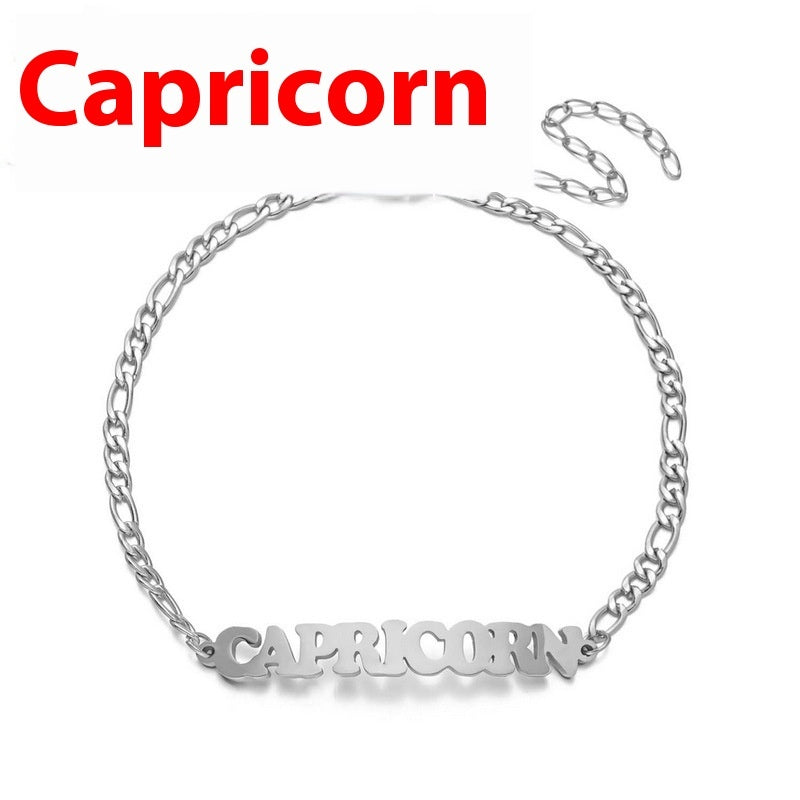 Unisex Stainless Steel Zodiac Bracelet Electroplated Gold Constellation Jewelry Gemini Sign For All Daily Wear