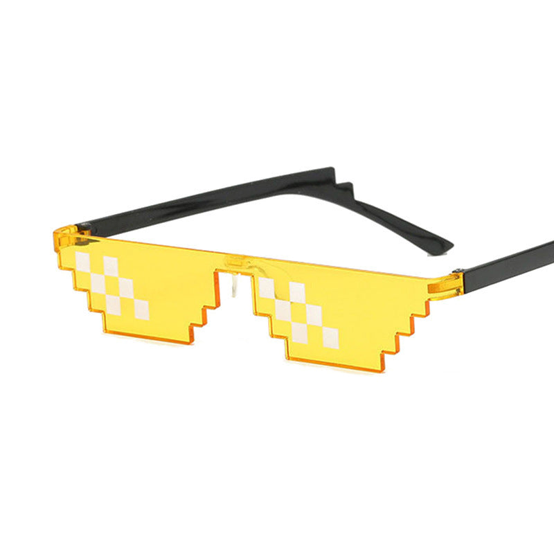 Mosaic Sunglasses Pixel Design Costume Eyewear Decorative Frame Non Polarized Glasses For Men And Women Party Fun