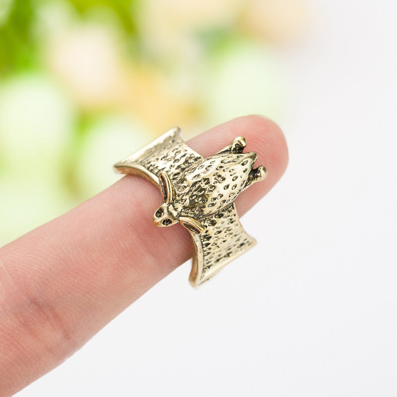 Unisex Bat Ring Electroplated Alloy Animal Jewelry Gift Ancient Gold For Celebration Everyday Style Accessory