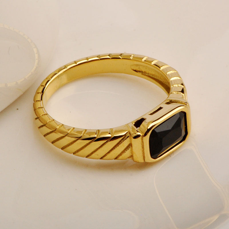 Exquisite Korean Style Black Diamond Ring Index Finger Ring