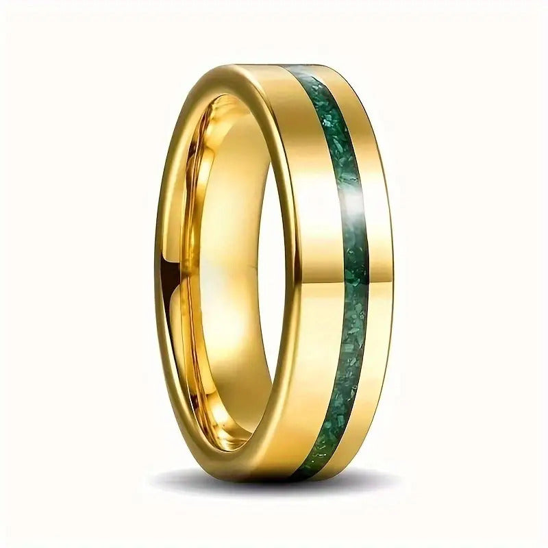 Mens Ring Classic 6mm Gold Stainless Steel Band Polished Fashion Ring Simple Everyday Wear Mens Jewelry Simple