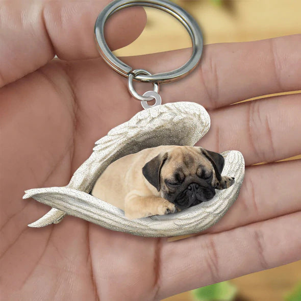 Dog Keychain Acrylic Fashion Accessory With Single Sided Printing Durable Key Ring 4 5 CMs Gift For Dog Lovers