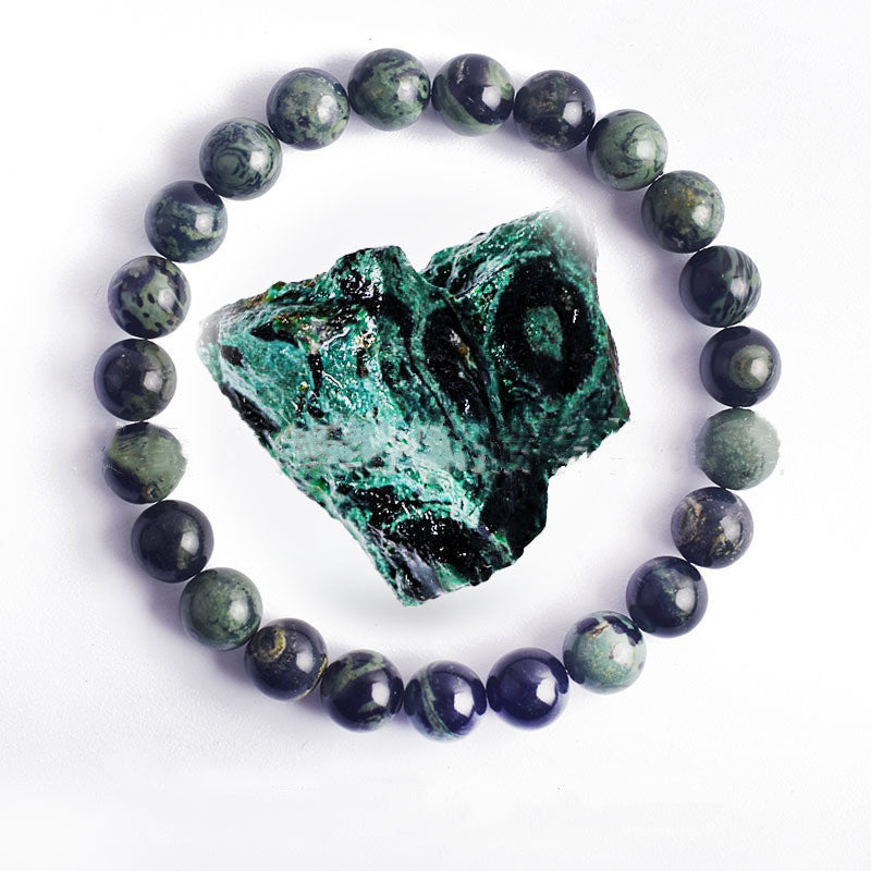 Unisex Bead Bracelet Natural Stone Hand Polished Vintage Geometric Spherical Design for Women and Men Elegance