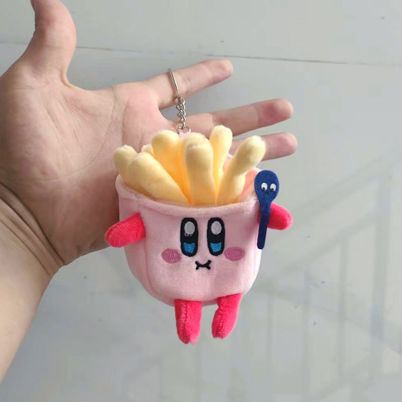 Food Keychains Plush Hamburger Fries Hot Dog Chicken Leg Toast Chips Cute Cartoon Food Dolls Pendant Keys Bags