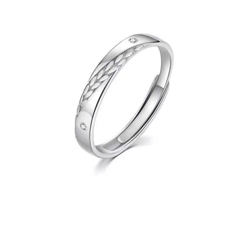 Couple Ring Set Adjustable Wheat Design Diamond Treated Alloy Matching Rings For Him And Her Cute Perfect Gift For