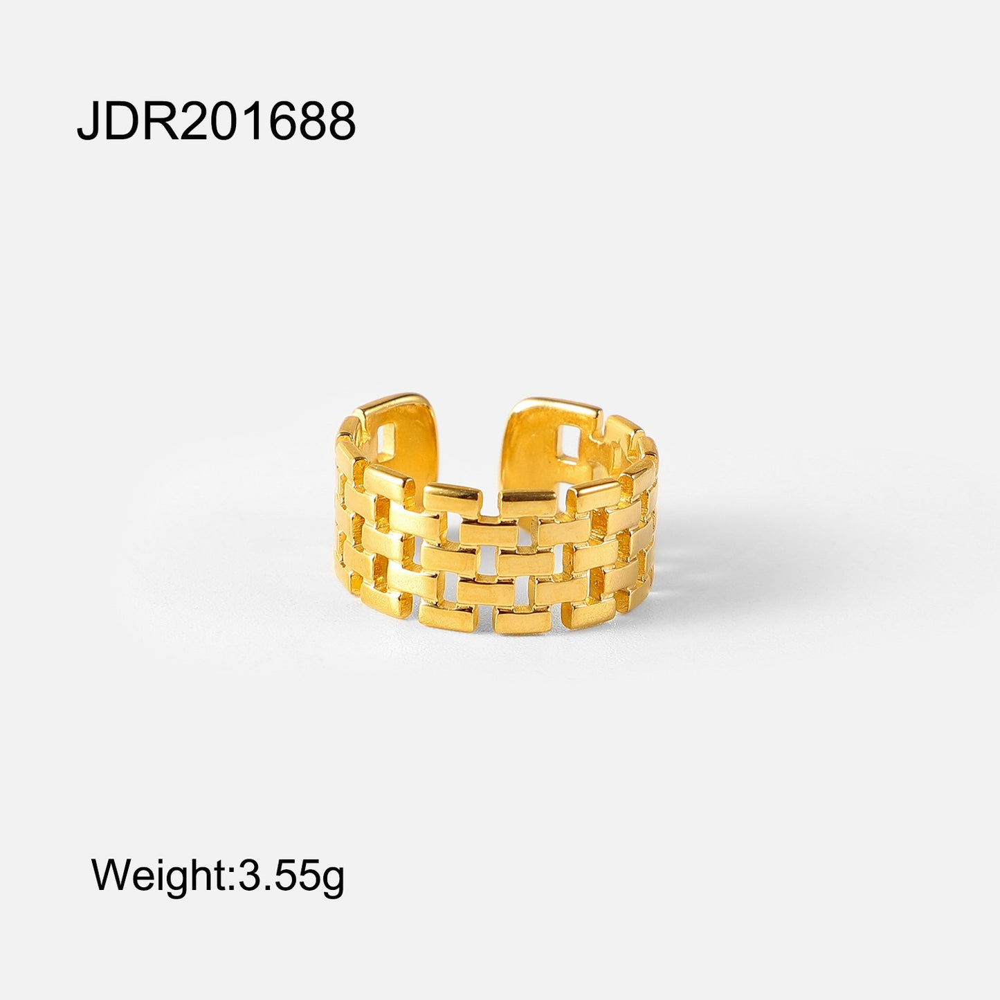 Wide Open Ring In 18K Gold Plated Stainless Steel Band