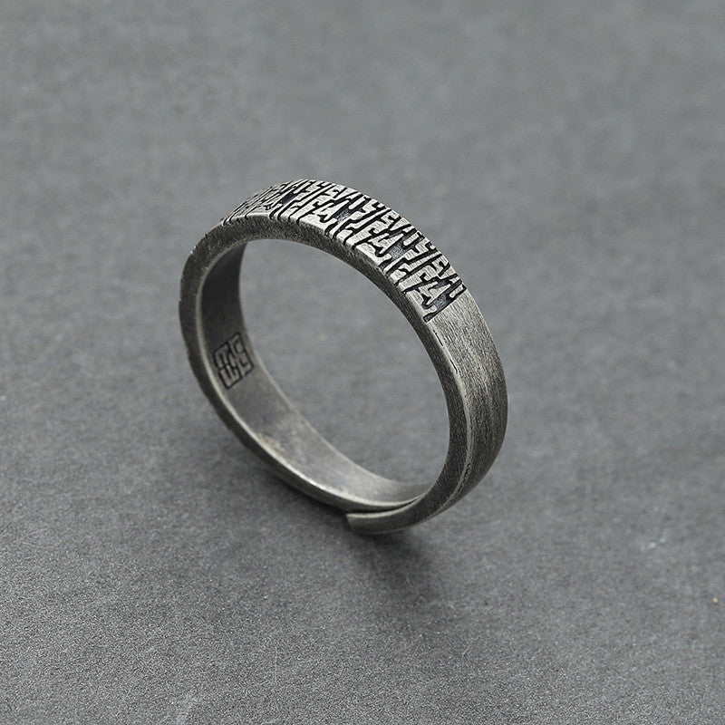 Mens Copper Ring Adjustable Open Design Tree Of Love Geometry Electroplated Finish Band Ring For Men Size Open