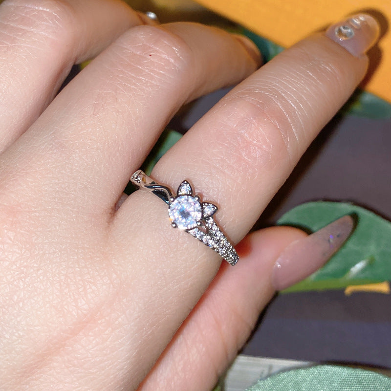 Womens Kitten Zodiac Ring Fashion Electroplated Zinc Alloy Ring With Artificial Diamond A Perfect Gift For Her