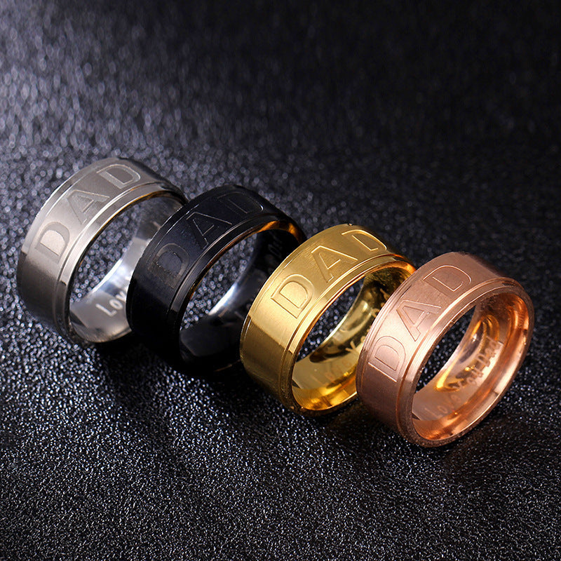 Mens Titanium Steel Ring For Travel Souvenir European Design With Baking Varnish Finish Durable Stainless Band Jewelry