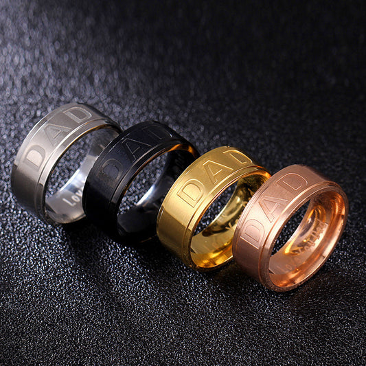 Mens Titanium Steel Ring For Travel Souvenir European Design With Baking Varnish Finish Durable Stainless Band Jewelry