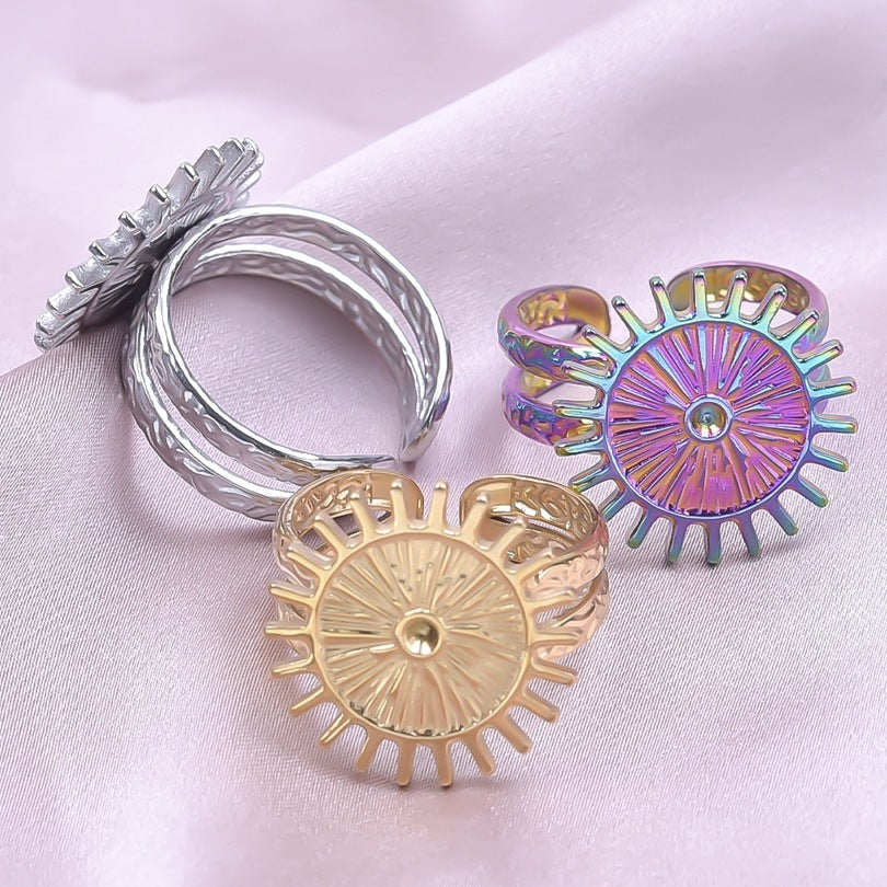 Stainless Steel Rings For Men And Women Simple Geometrical Design Durable Electroplated Finish No Color Fading