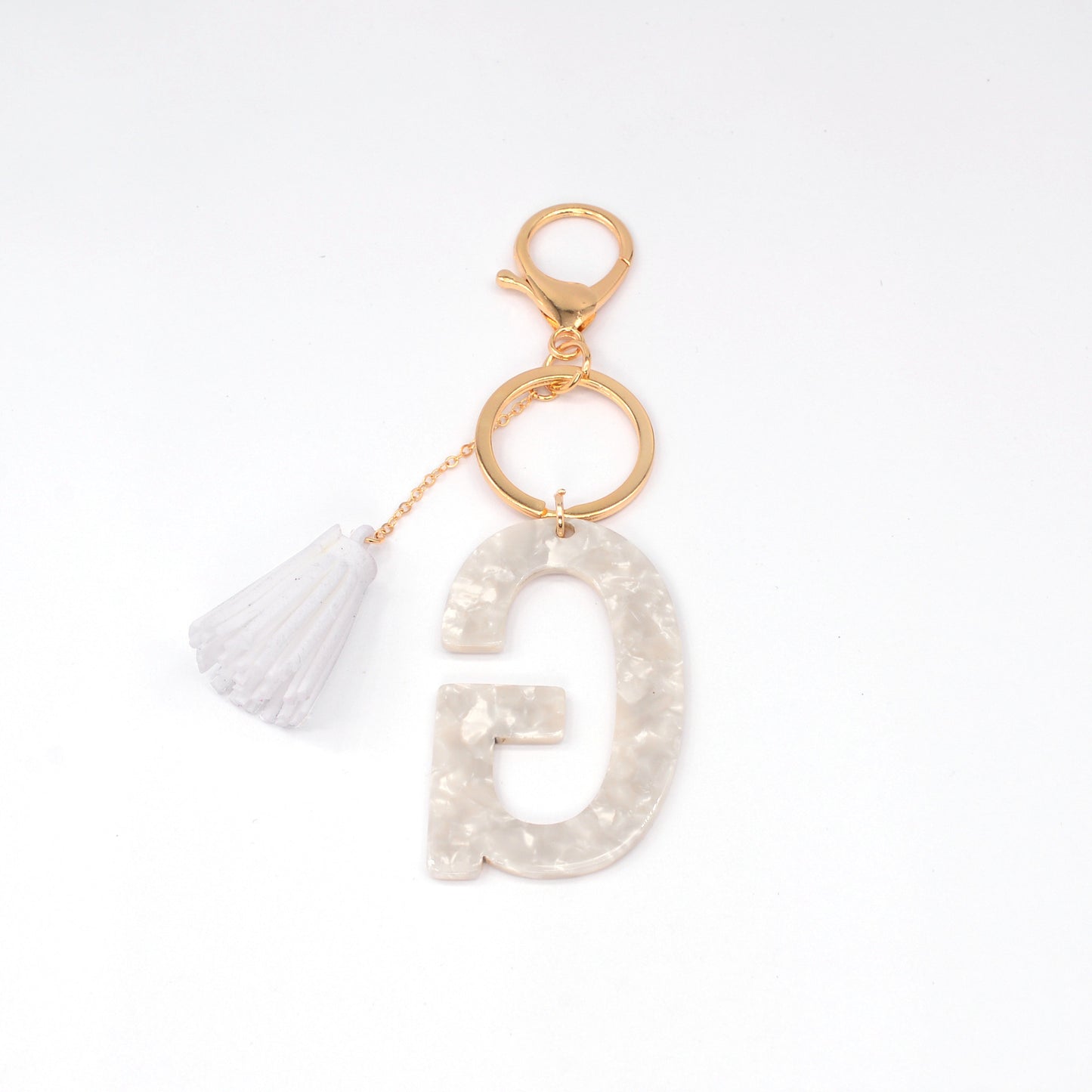 Acrylic Letter Keychain With Tassel Alphabet Key Ring Lightweight Bag Charm Initial Keyring Durable Great Gift