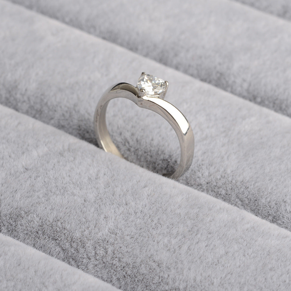 Women's Stainless Steel Heart Ring with 5A Zircon Stone Engagement Ring Perfect Gift for Her Geometric Metal Ring Available in Sizes 5 6 7 8 and 9