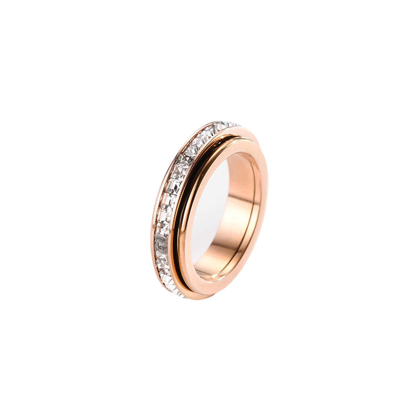 Korean Style Couple Ring For Women Ins Celebrity Inspired Geometry Electroplated Gift Festivals Individually X1
