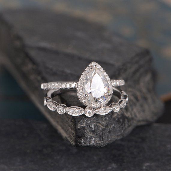 Pear Shaped Water Drop Zircon Ring For Women With Gold Plated Inlay Alloy Jewelry Sizes 5 6 7 8 9 10 11 Gift For Her