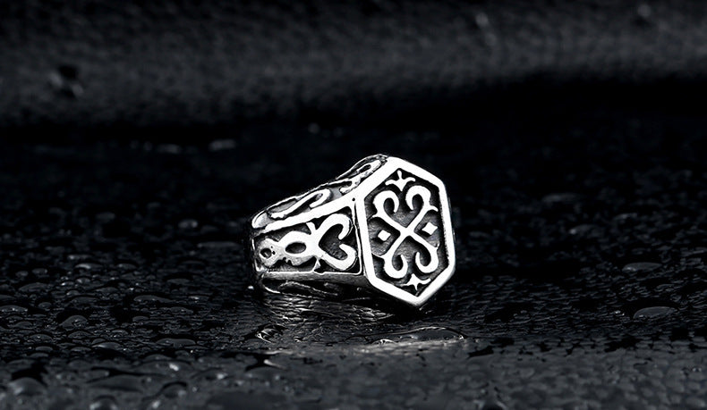 Men's Stainless Steel Warrior Ring Retro Knight Jewelry