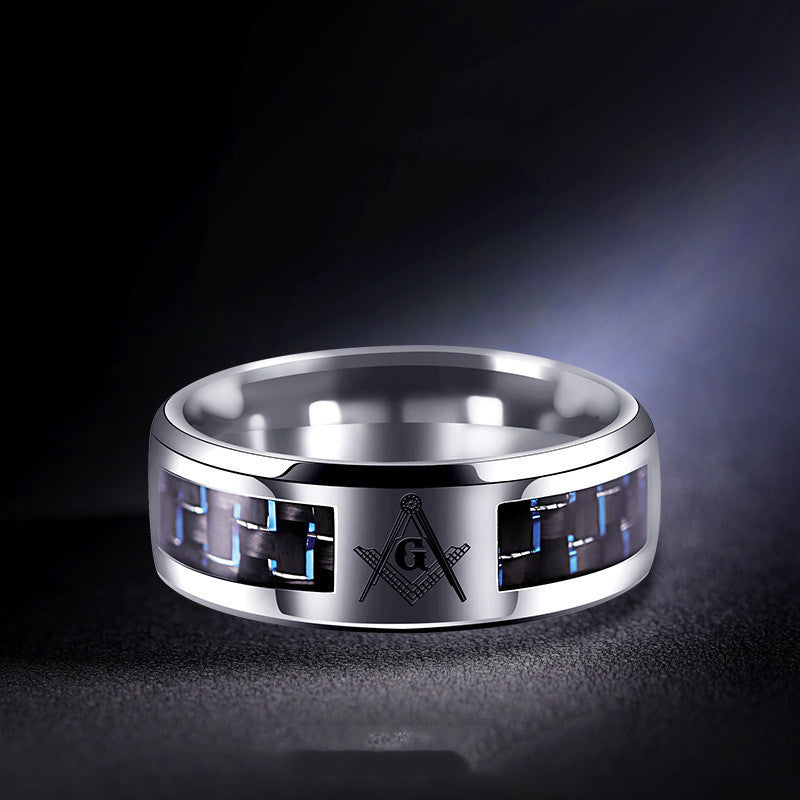 Hip Hop Style Titanium Steel Ring For Men Index Finger Fashion Accessory Diamond Accent Korean Style Accessory