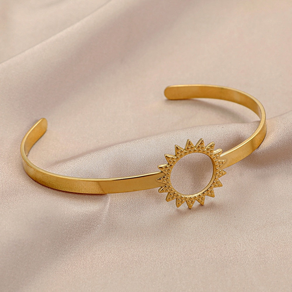 Sunflower Stainless Steel Bracelet Electroplated Jewelry